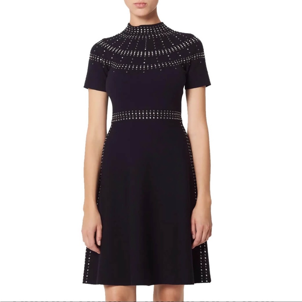 Sandro Bugle Embellished Knit Skater Dress flare size 6 / 38